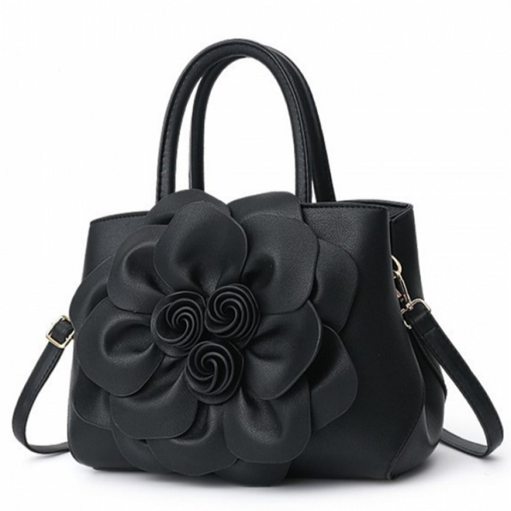 Дамска чанта 3D Flowers Black