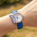 Часовник Prance Butterfly Естествена кожа Blue