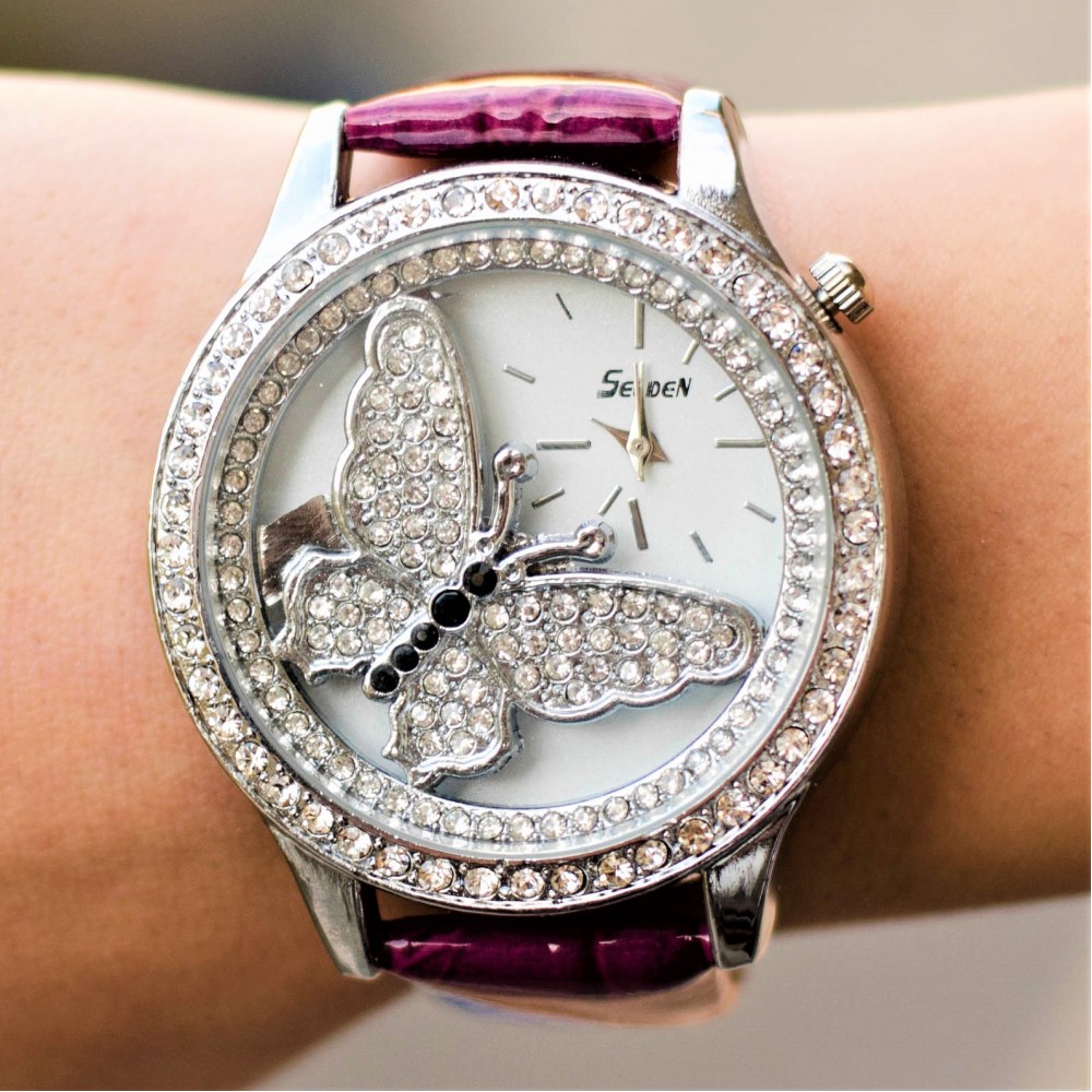 Дамски часовник Selden Butterfly Purple