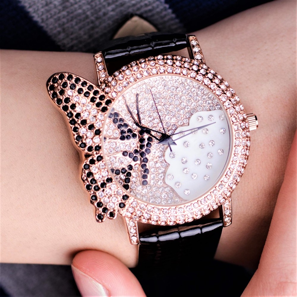 Ceas Prance Butterfly piele naturală