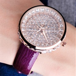 Часовник Prance Crystals Естествена кожа Purple 217