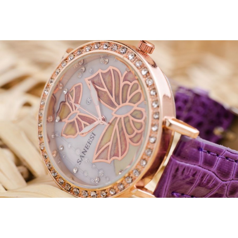 Дамски часовник Saneesi Butterfly Purple