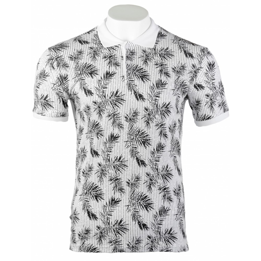 Tricou polo pique cu guler pentru bărbați Slimfit 1278_2