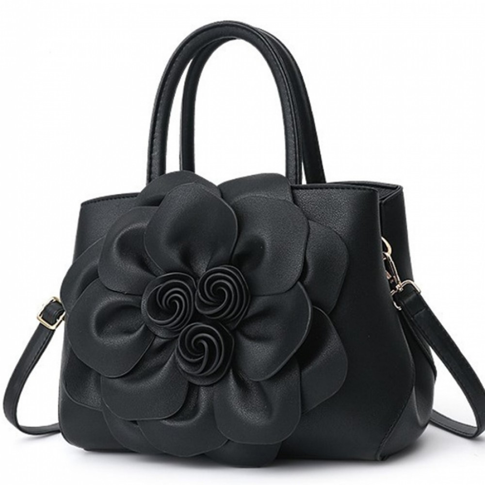 Дамска чанта 3D Flowers Black