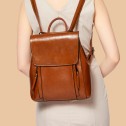Rucsac dama, de tip geanta B819, Piele naturala, Gri