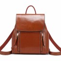 Rucsac dama, de tip geanta B819, Piele naturala, Мaro camel