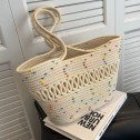Плетена чанта тип "кошница" Beige