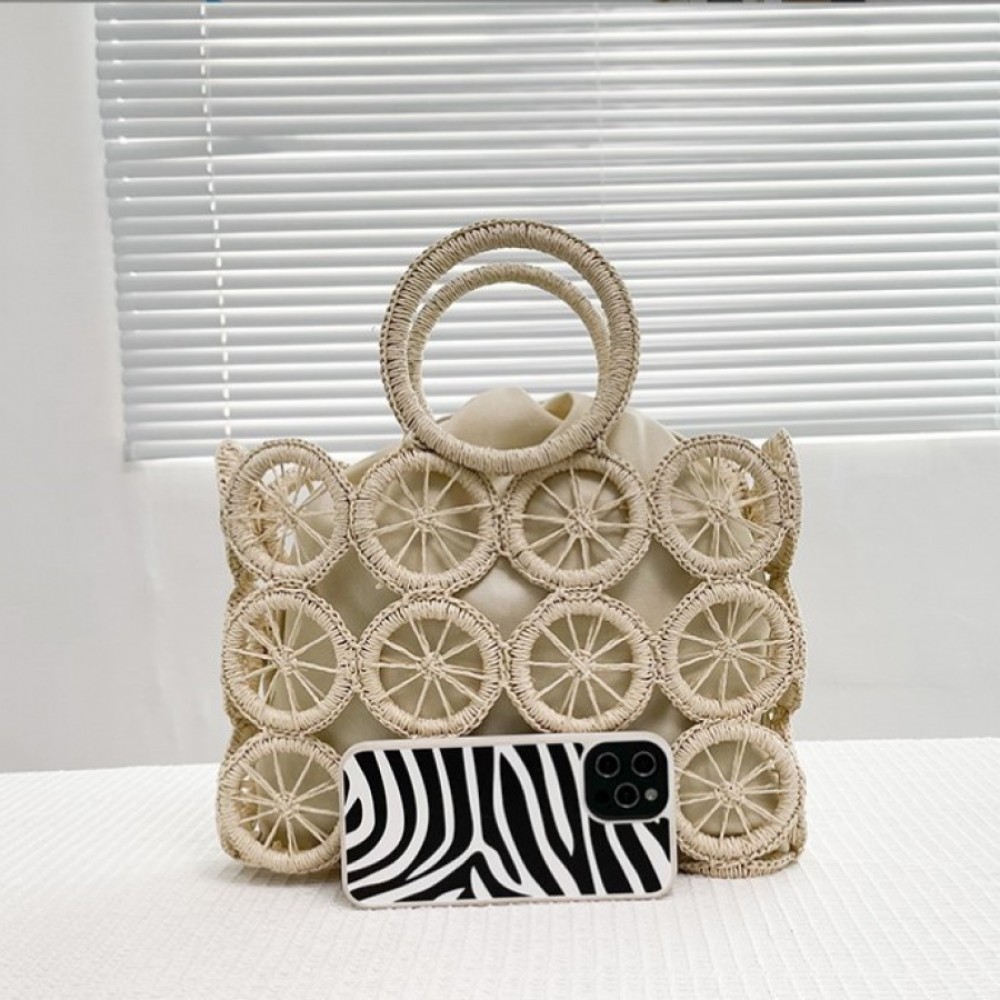 Плетена чанта Lemons Beige
