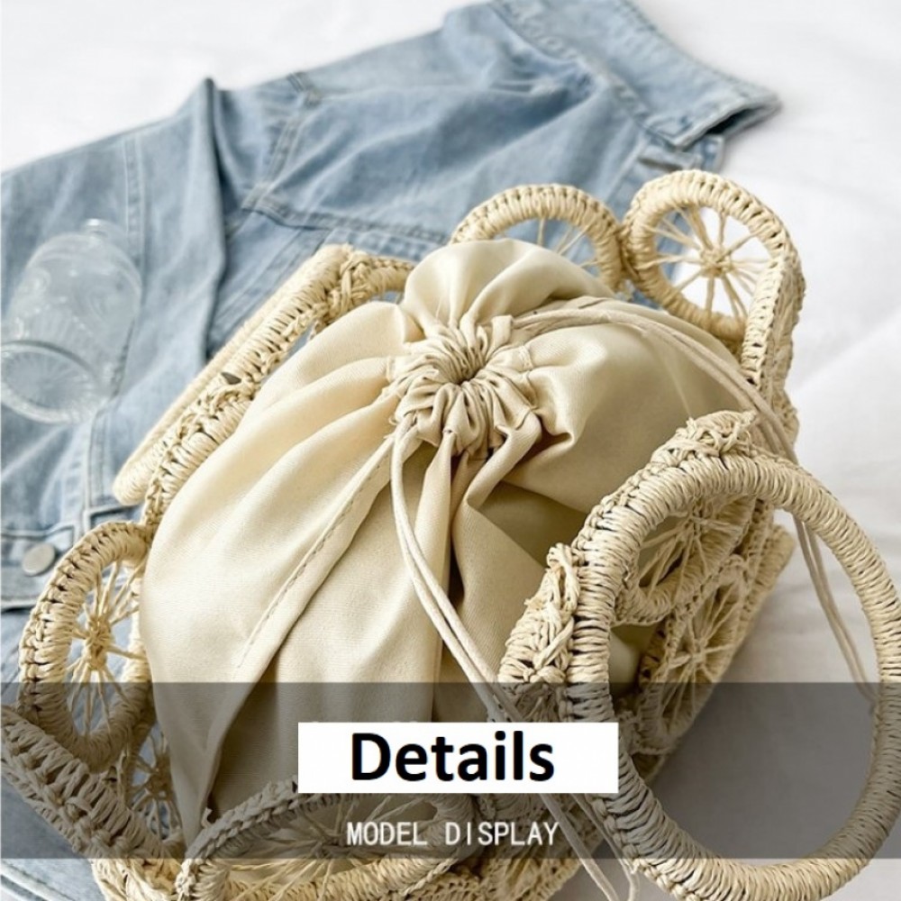 Плетена чанта Lemons Beige
