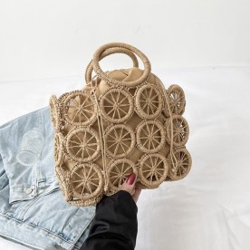 Плетена чанта Lemons Brown