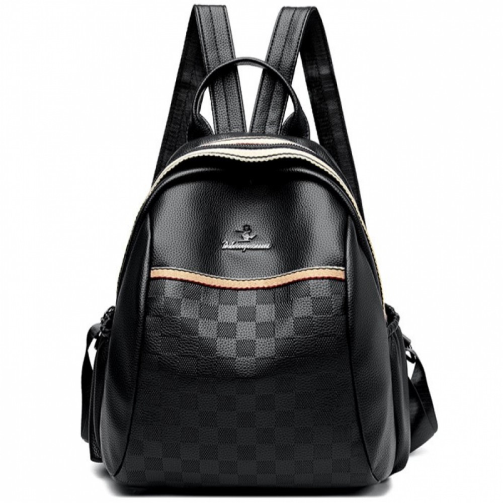 Rucsac dama B1114, Piele ecologica, Negru