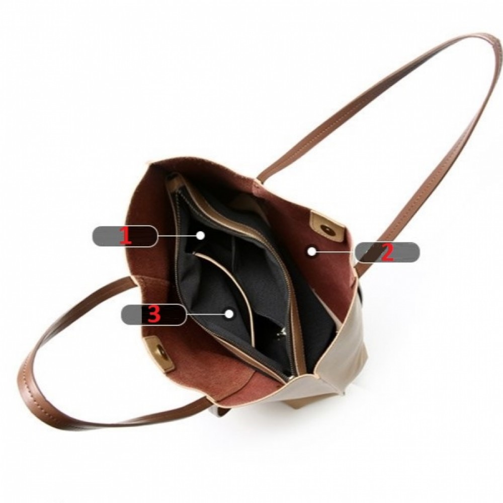 Дамска чанта Естествена кожа Brown 1155