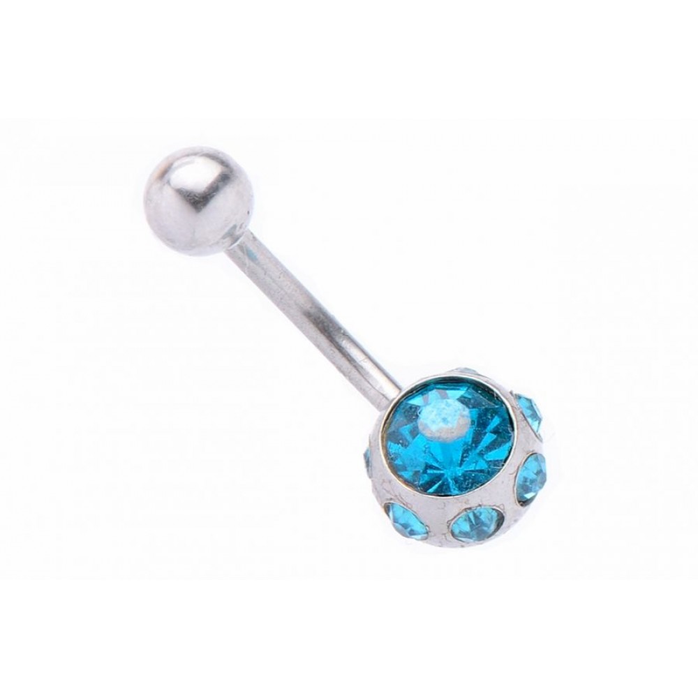 Обеца за пъп Blue Crystals