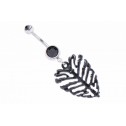 Обеца за пъп Black Leaf