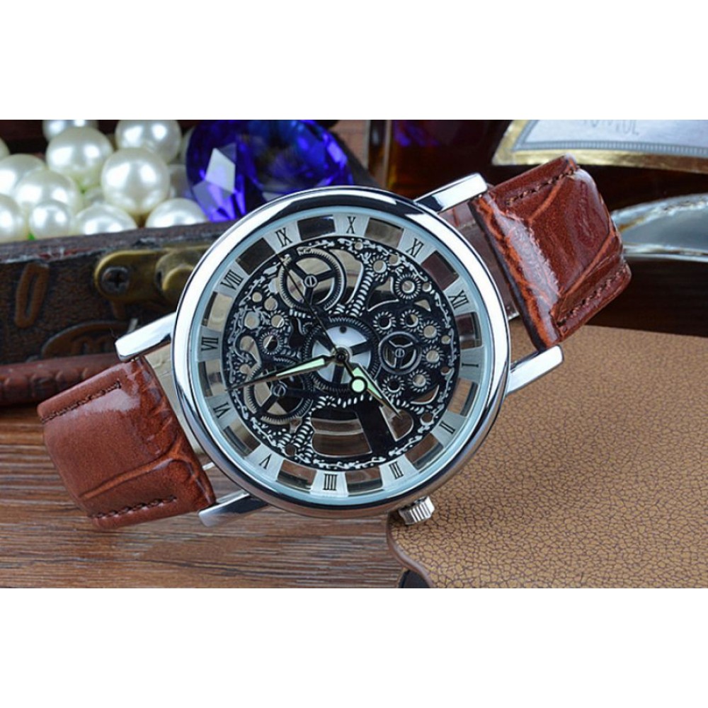 Часовник Xinslon Silver & Brown