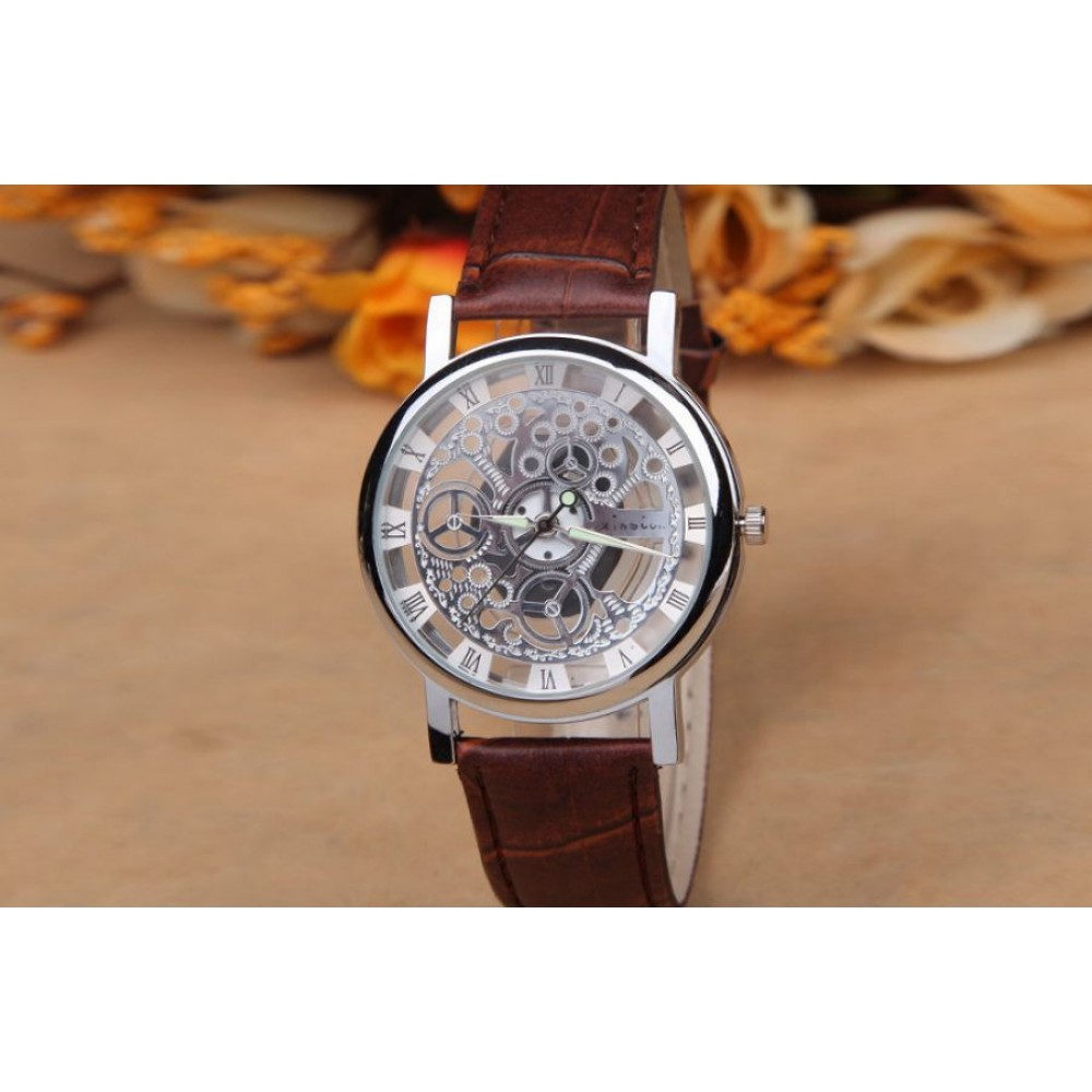 Часовник Xinslon Silver & Brown
