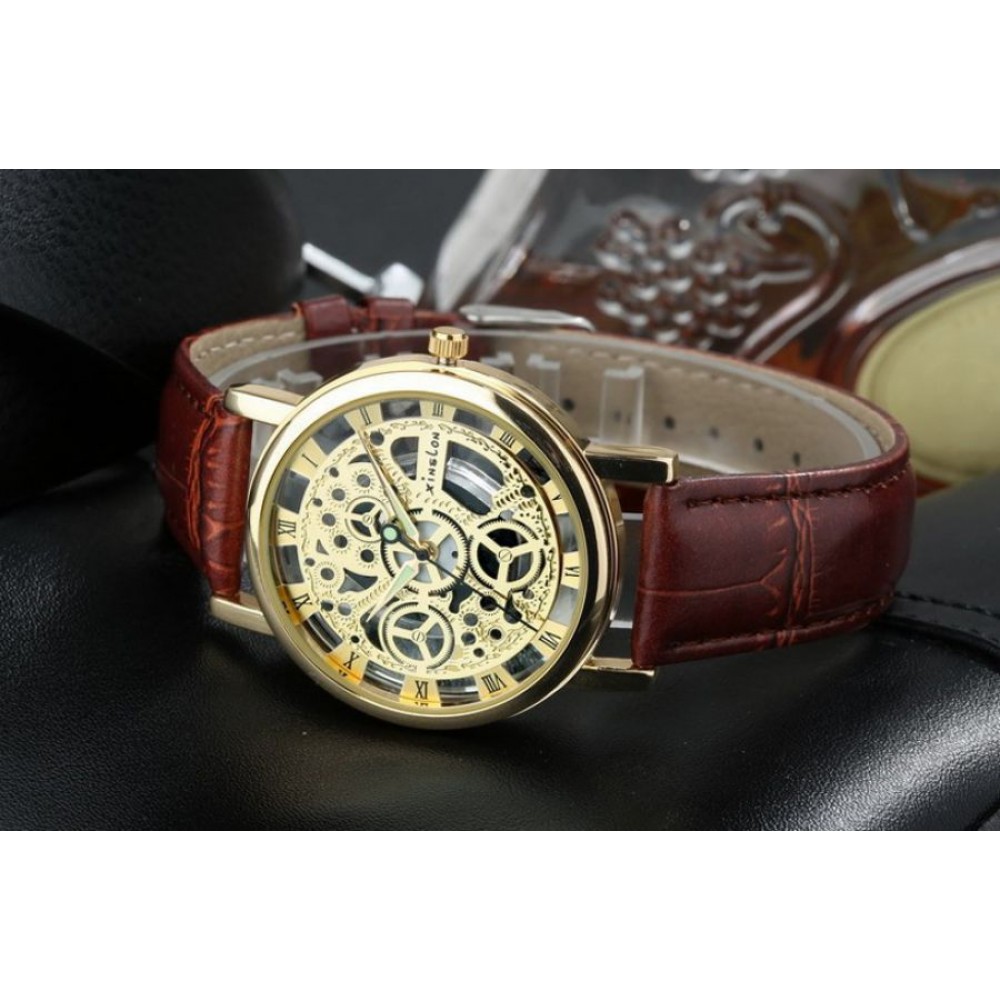 Часовник Xinslon Gold & Brown