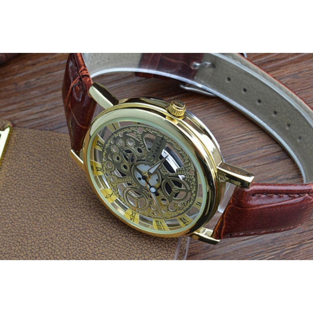 Часовник Xinslon Gold & Brown