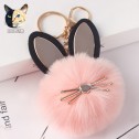 Puf accesoriu pentru geanta-rucsacul Gold Rabbit Pink
