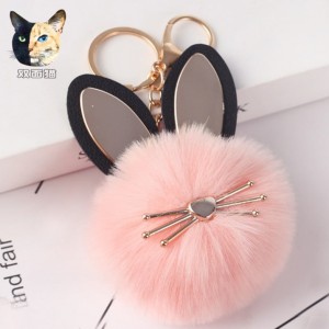 Аксесоар пухче за чантa-раницa Gold Rabbit Pink