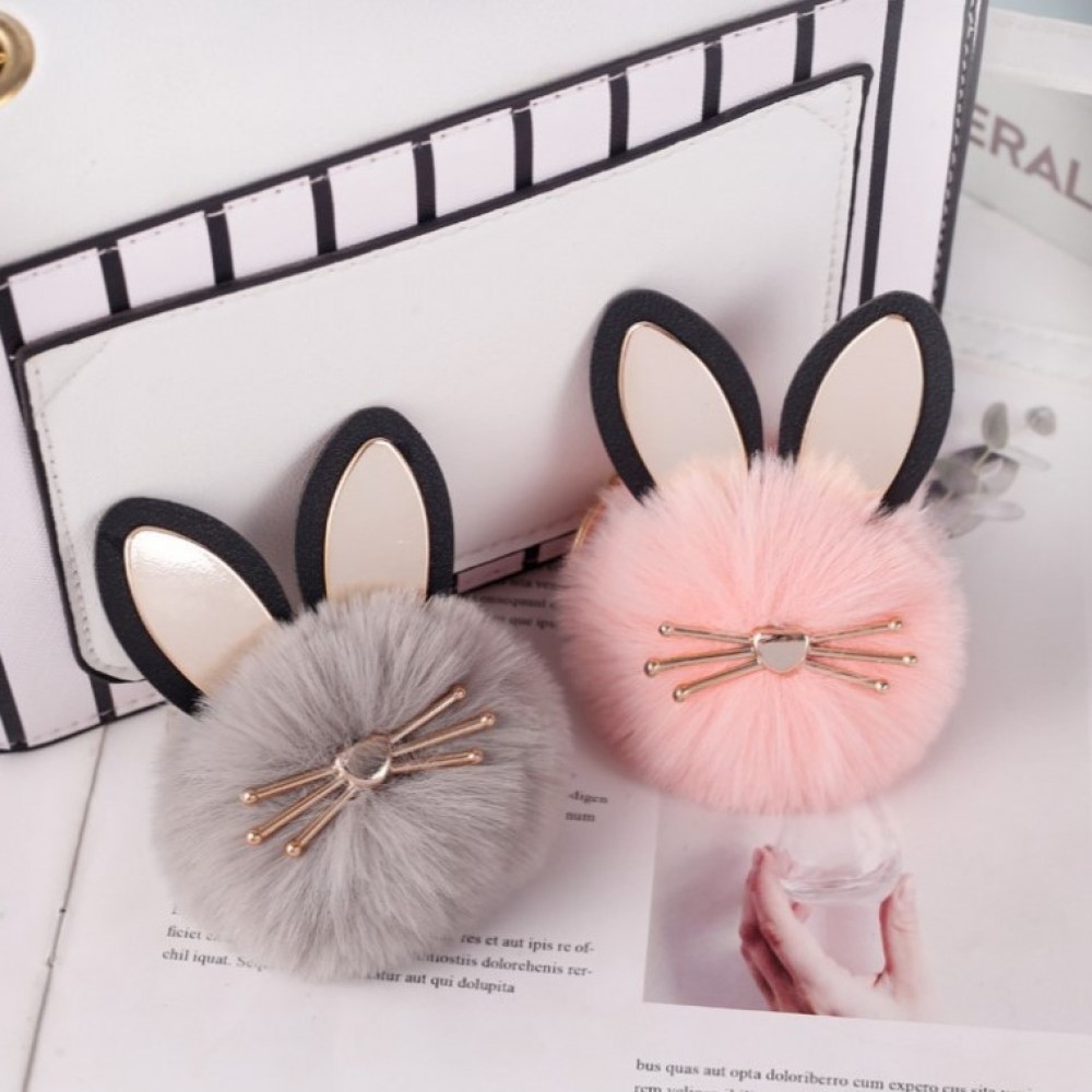 Puf accesoriu pentru geanta-rucsacul Gold Rabbit Pink