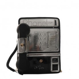 Чанта с работеща ретро слушалка Black Phone