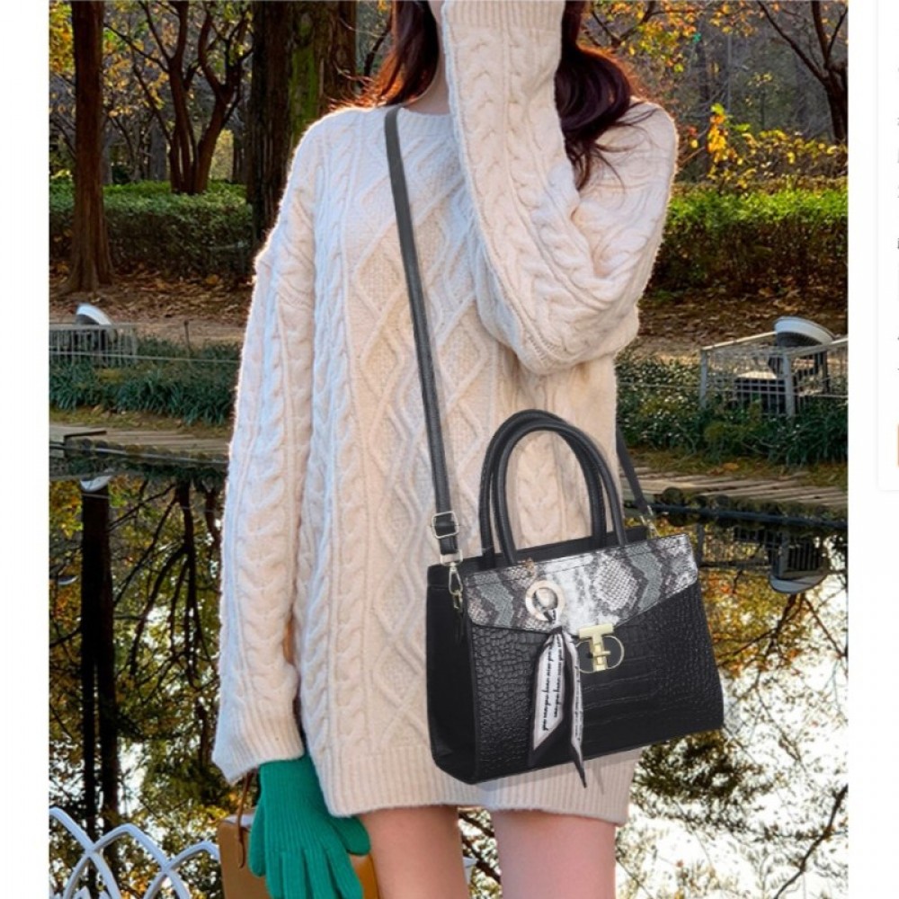 Дамска чанта Coco Black/White ] - b1327_25