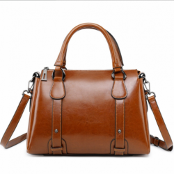 A picture of Дамска чанта Естествена кожа L.Brown 992
