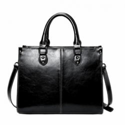 Additional picture of Дамска чанта Естествена кожа Black 1001