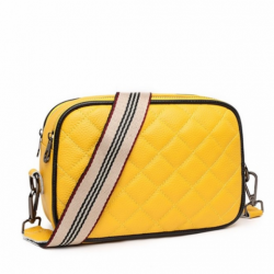 Additional picture of Малка дамска чанта естествена кожа Yellow 1226